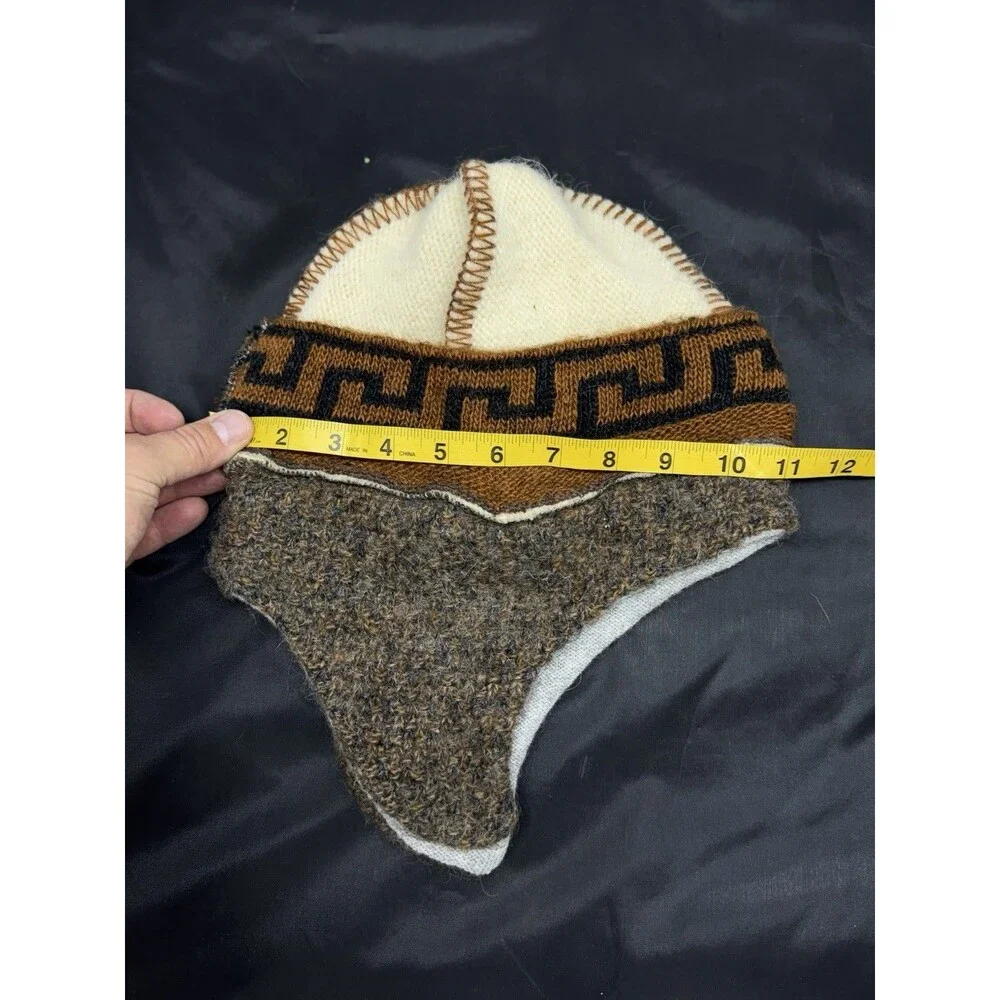 Icelandic Wool Beanie Winter Hat w/ Ear Flaps 100% Wool Handmade
